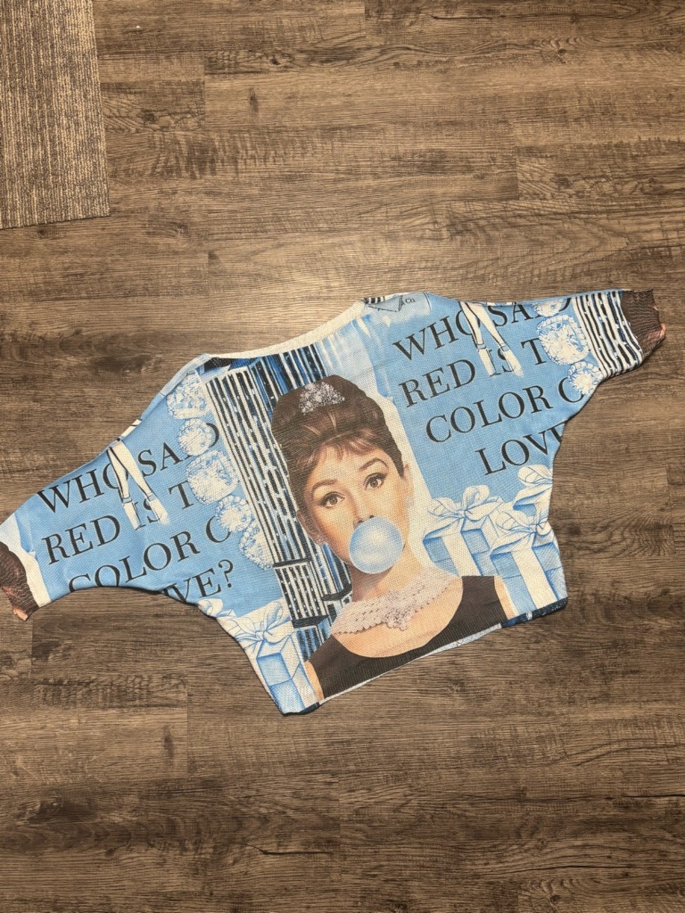 Audrey Hepburn Graphic Pullover - Blue